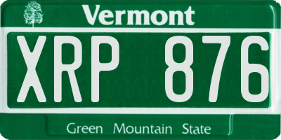 VT license plate XRP876