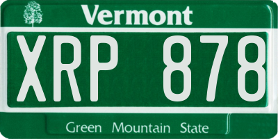 VT license plate XRP878