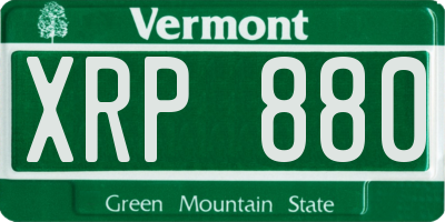 VT license plate XRP880