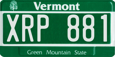 VT license plate XRP881