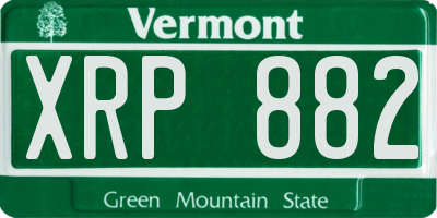 VT license plate XRP882