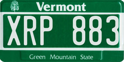 VT license plate XRP883