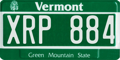 VT license plate XRP884