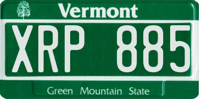 VT license plate XRP885