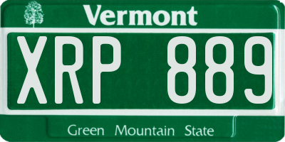 VT license plate XRP889