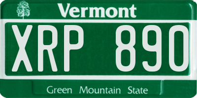 VT license plate XRP890
