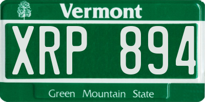 VT license plate XRP894