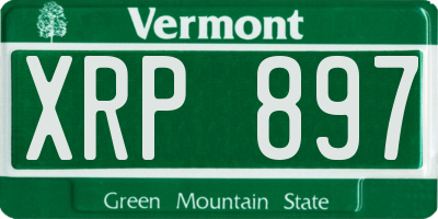 VT license plate XRP897