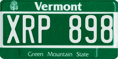 VT license plate XRP898