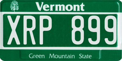 VT license plate XRP899