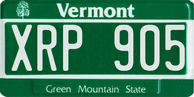 VT license plate XRP905