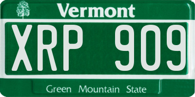 VT license plate XRP909