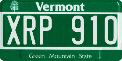 VT license plate XRP910