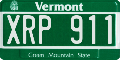 VT license plate XRP911