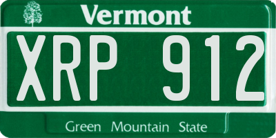 VT license plate XRP912