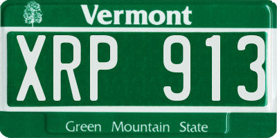 VT license plate XRP913