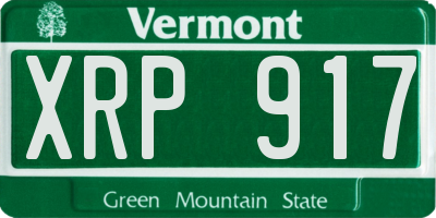 VT license plate XRP917