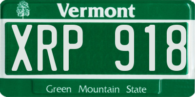 VT license plate XRP918