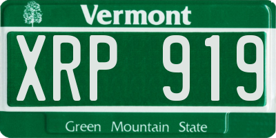 VT license plate XRP919