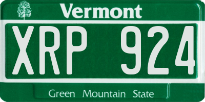 VT license plate XRP924