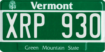 VT license plate XRP930