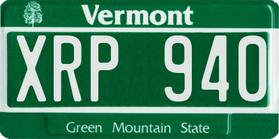 VT license plate XRP940
