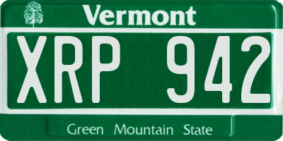 VT license plate XRP942