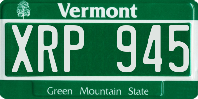 VT license plate XRP945