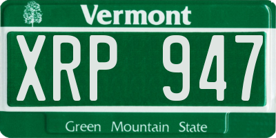 VT license plate XRP947