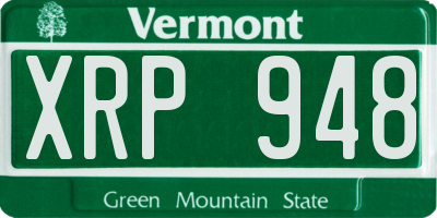 VT license plate XRP948