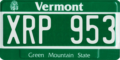 VT license plate XRP953