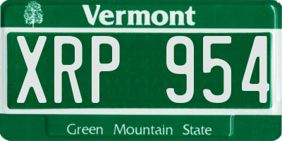 VT license plate XRP954
