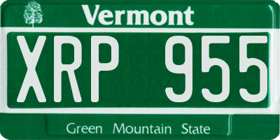 VT license plate XRP955