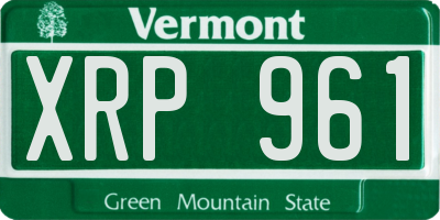 VT license plate XRP961