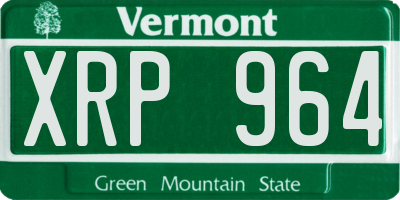 VT license plate XRP964