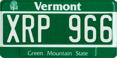 VT license plate XRP966