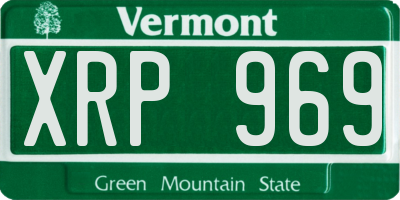 VT license plate XRP969