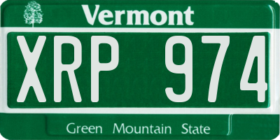VT license plate XRP974