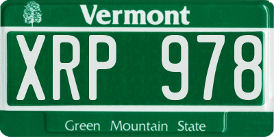 VT license plate XRP978