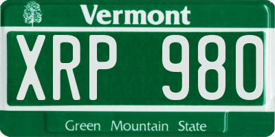 VT license plate XRP980