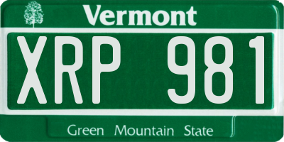 VT license plate XRP981
