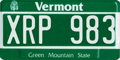 VT license plate XRP983