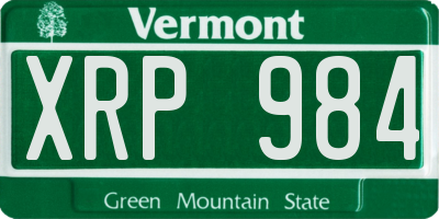 VT license plate XRP984