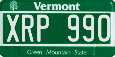 VT license plate XRP990