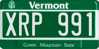 VT license plate XRP991