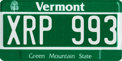 VT license plate XRP993