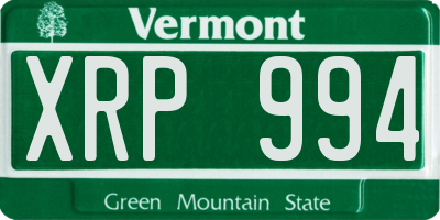 VT license plate XRP994