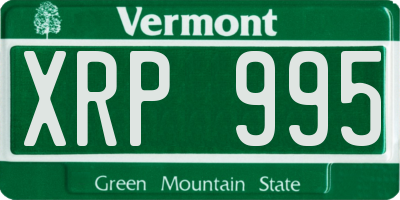 VT license plate XRP995