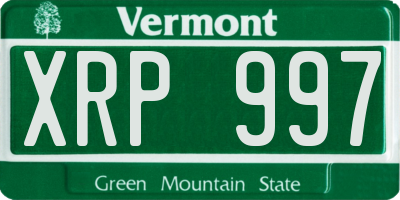 VT license plate XRP997