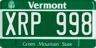 VT license plate XRP998
